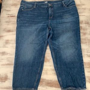Old Navy high waisted slouchy straight cropped jeans, size 22 plus